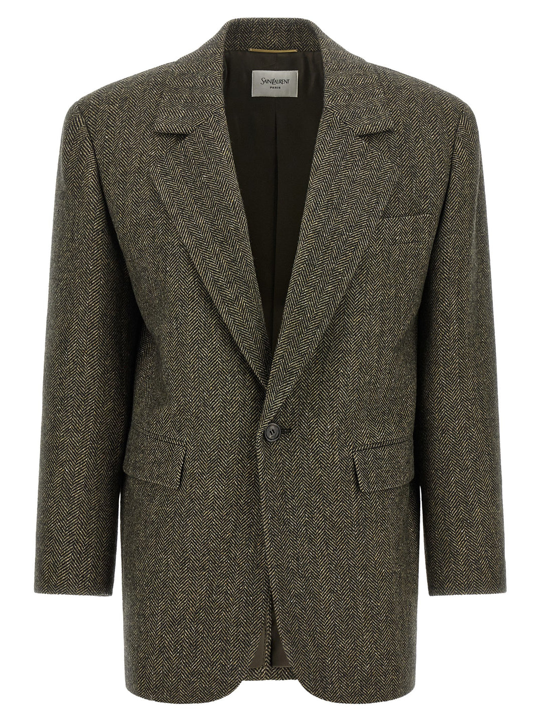Saint Laurent Herringbone Blazer BlazerS - Brown | 878f238ed346ae998776bcb6d3620ce215cb0b81