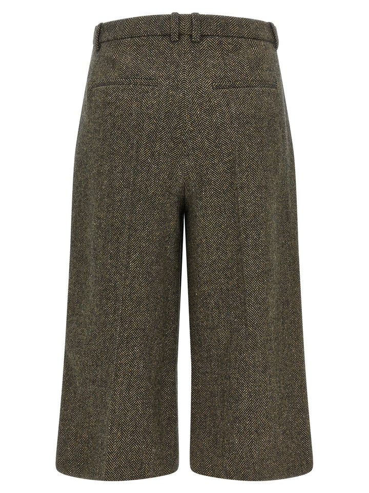 Saint Laurent Culotte Pants - Brown | 638438e9b049f6e81e6270e61f7a4be9212f9fc9