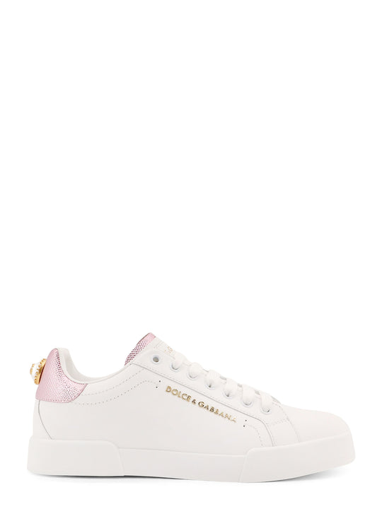 Portofino Leather Low-Top Sneakers With Lateral Lettering Logo