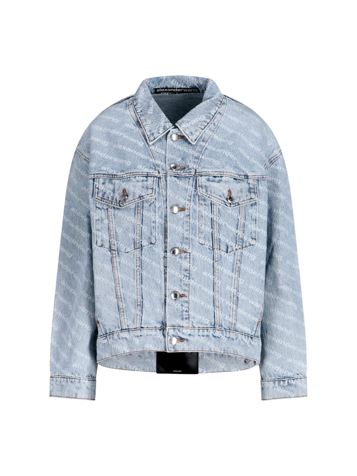 Oversized Monogram Jacket Jackets Light Blue
