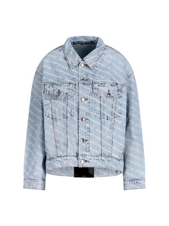 Oversized Monogram Jacket Jackets Light Blue