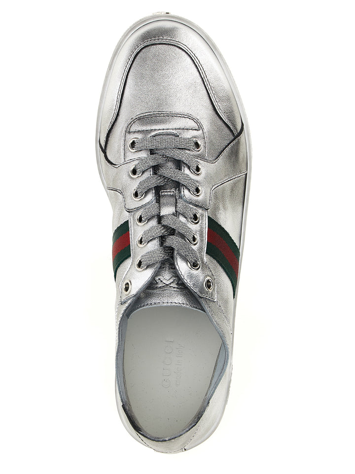 Gucci Stretch Sneakers - Silver | a2af243de08d2c332bc9b803246cbab566482cb0