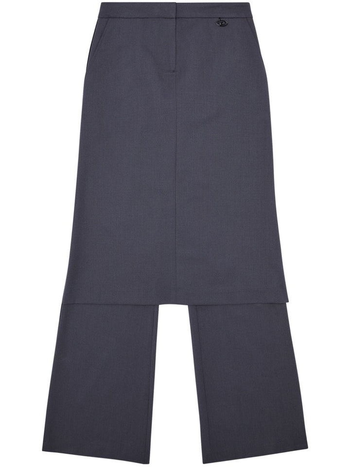 Straight trousers with layered design