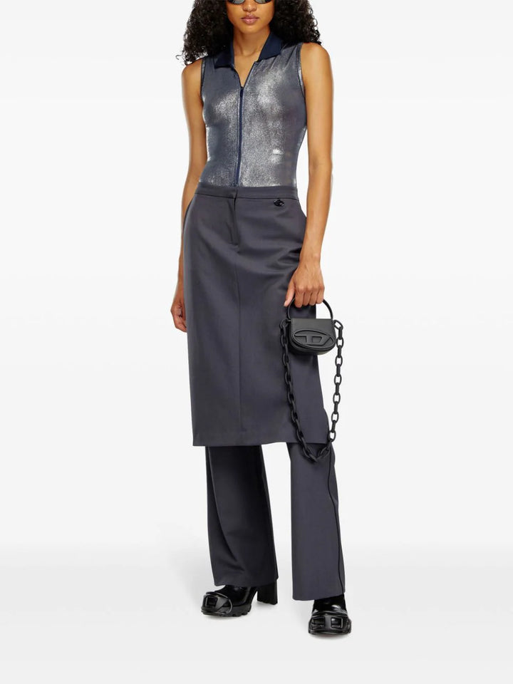 Straight trousers with layered design