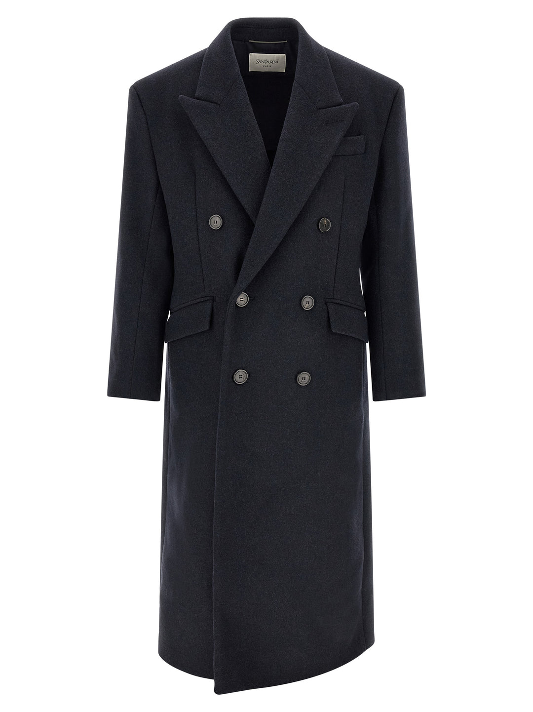Saint Laurent Double-Breasted Coat Coats and Trench Coats - Blue | 969a6678389a80b01f524c255a5d9e4fe760176e