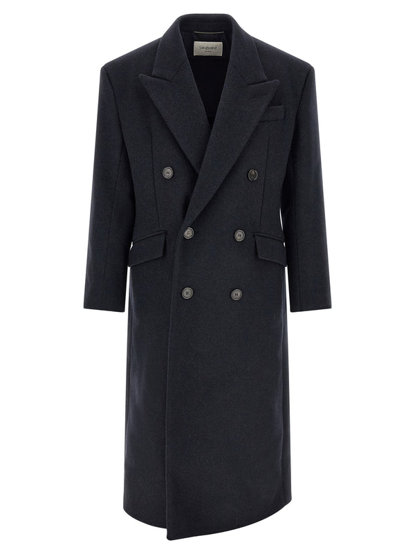 Double-Breasted Coat Coats And Trench Coats Blue