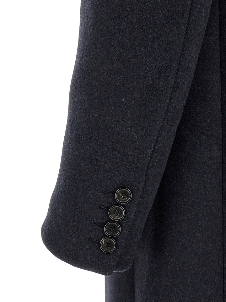 Saint Laurent Double-Breasted Coat Coats and Trench Coats - Blue | b945dbc9530de64069160e453c1c0286c39235ea