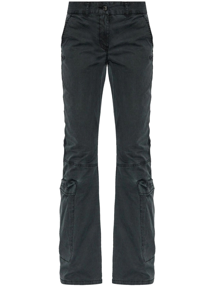 Low-waisted flared trousers