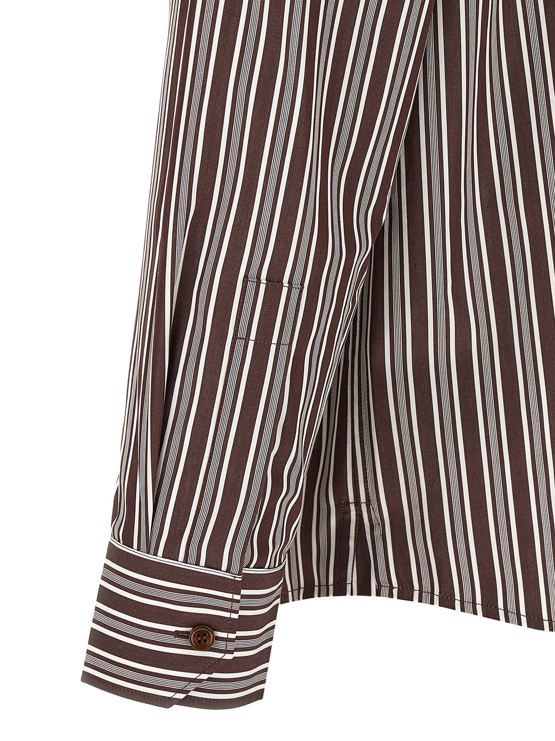 Saint Laurent Striped Shirt Shirt and Blouse - Brown | 55bd083adaf182e05da58bb542574515bc1b2855