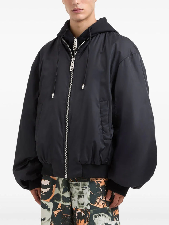 Bomber jacket with hood