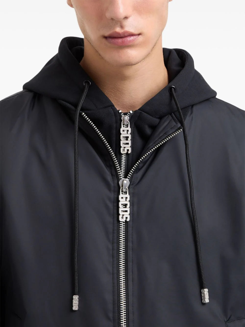 Bomber jacket with hood