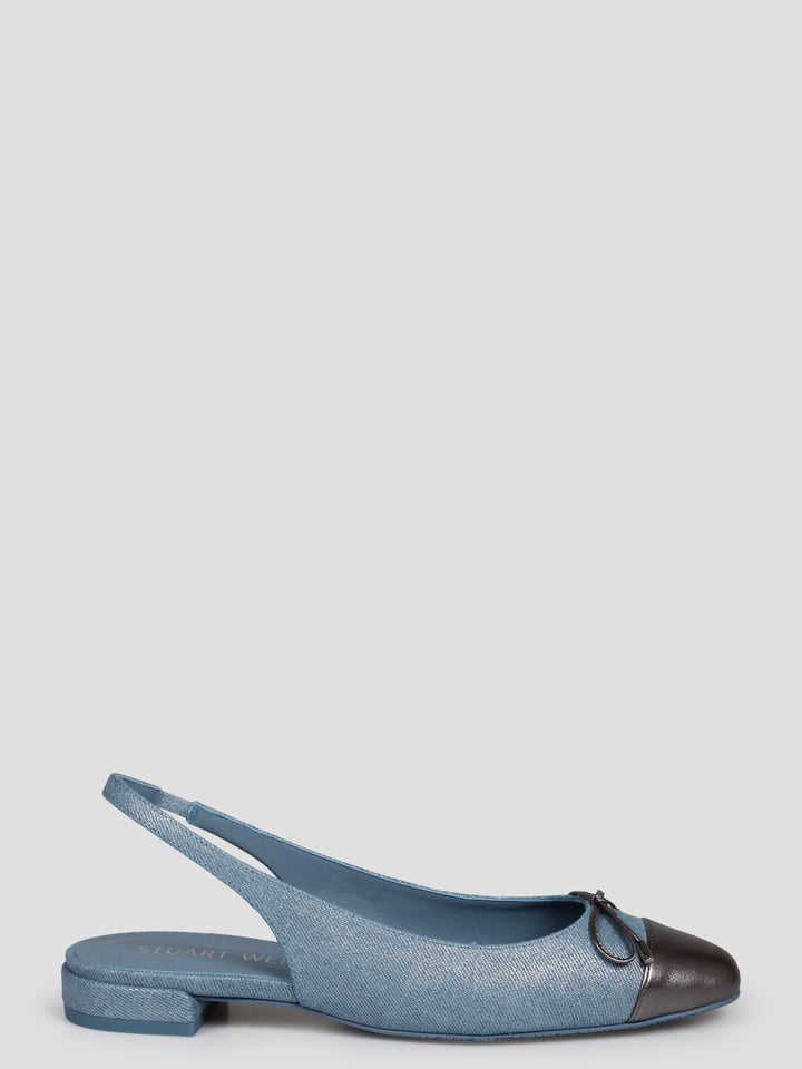 Sleek bow slingback flat ballerina