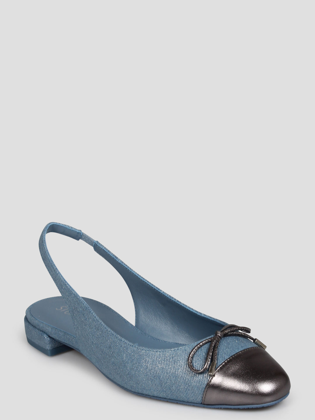 Sleek bow slingback flat ballerina