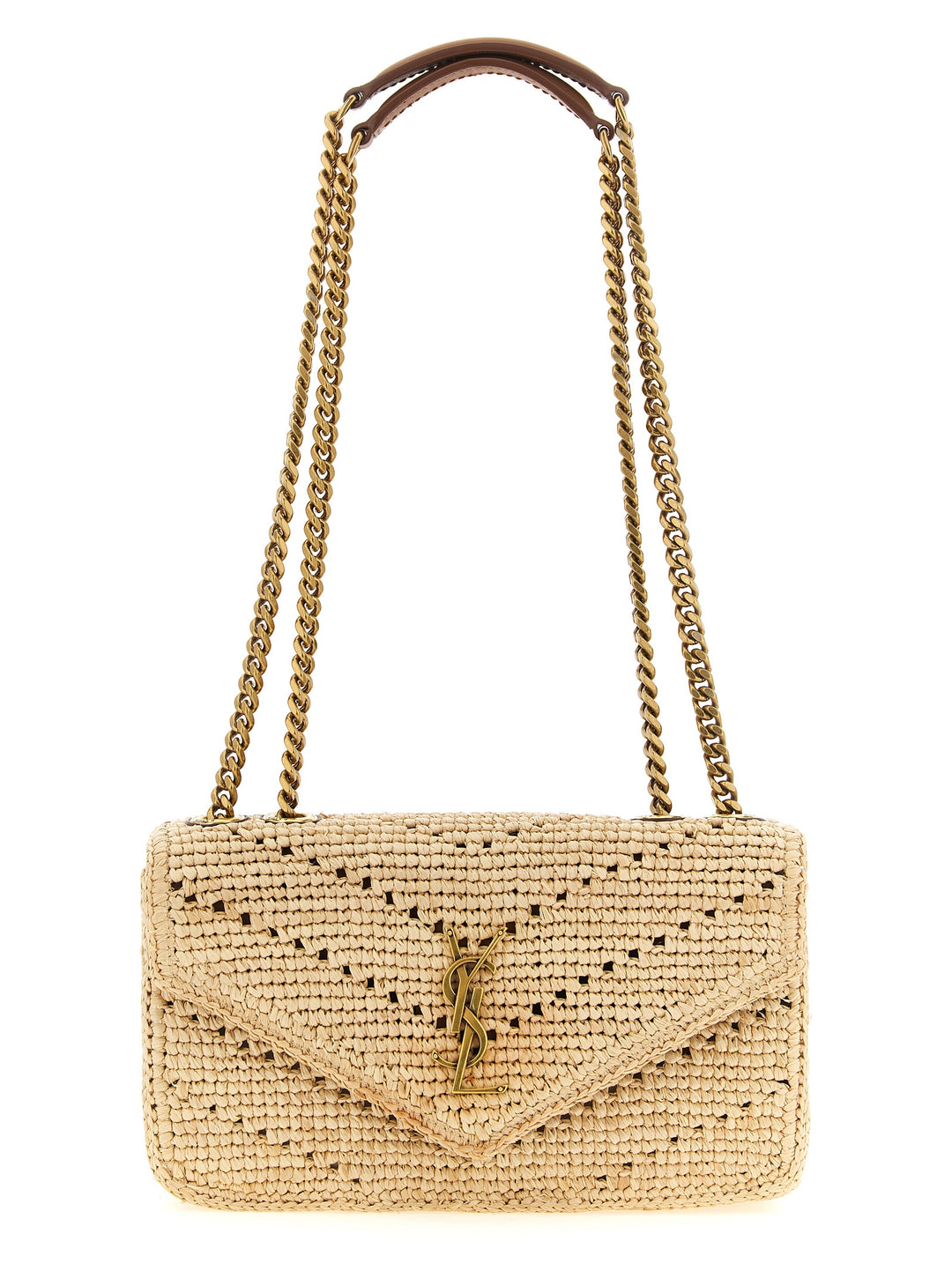 Saint Laurent Small Loulou Raffia Bag Shoulder Bags - Beige | 3d2e310811a755447565c366bb9a3774cbbca0df