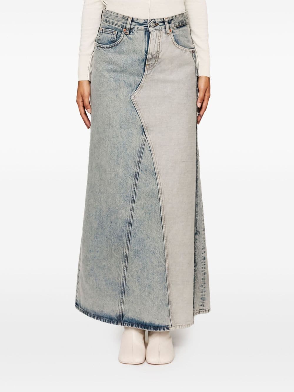 Long denim skirt