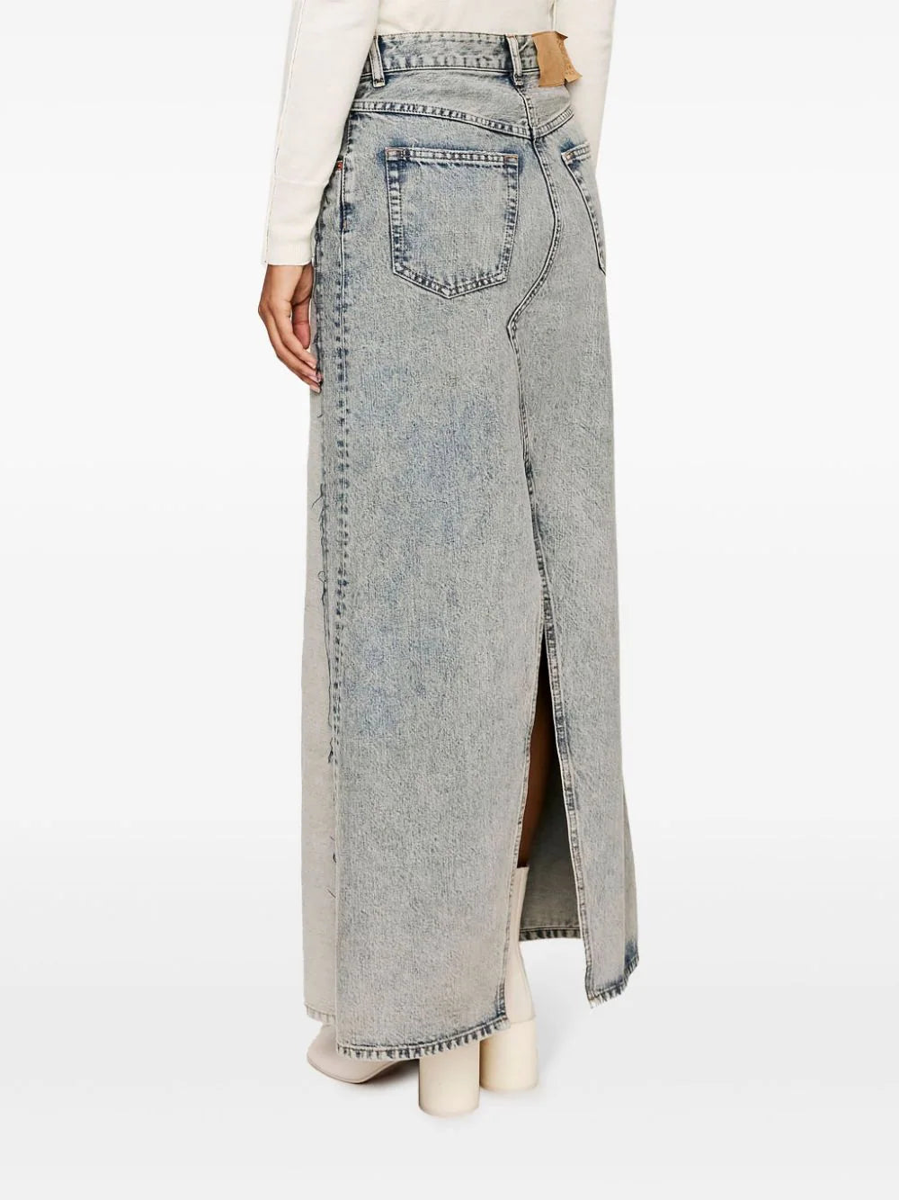 Long denim skirt