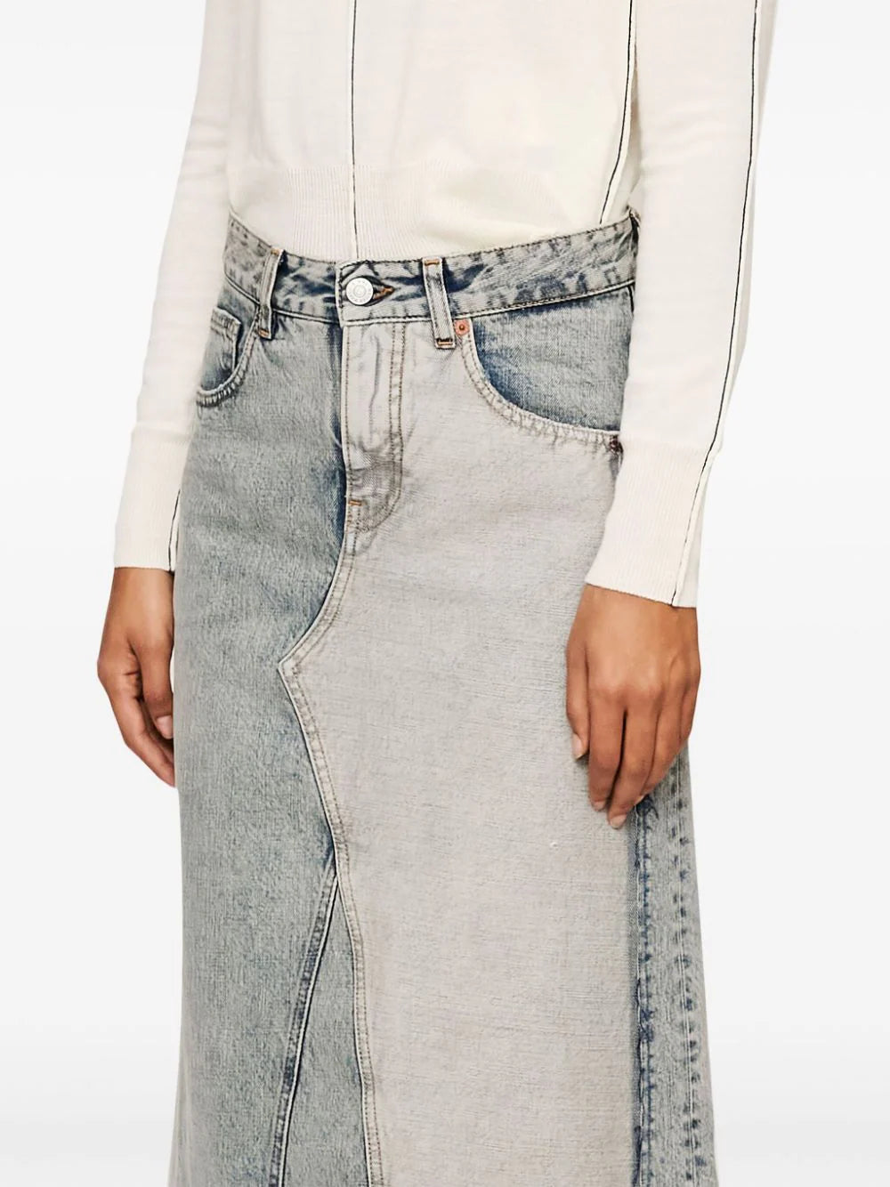 Long denim skirt