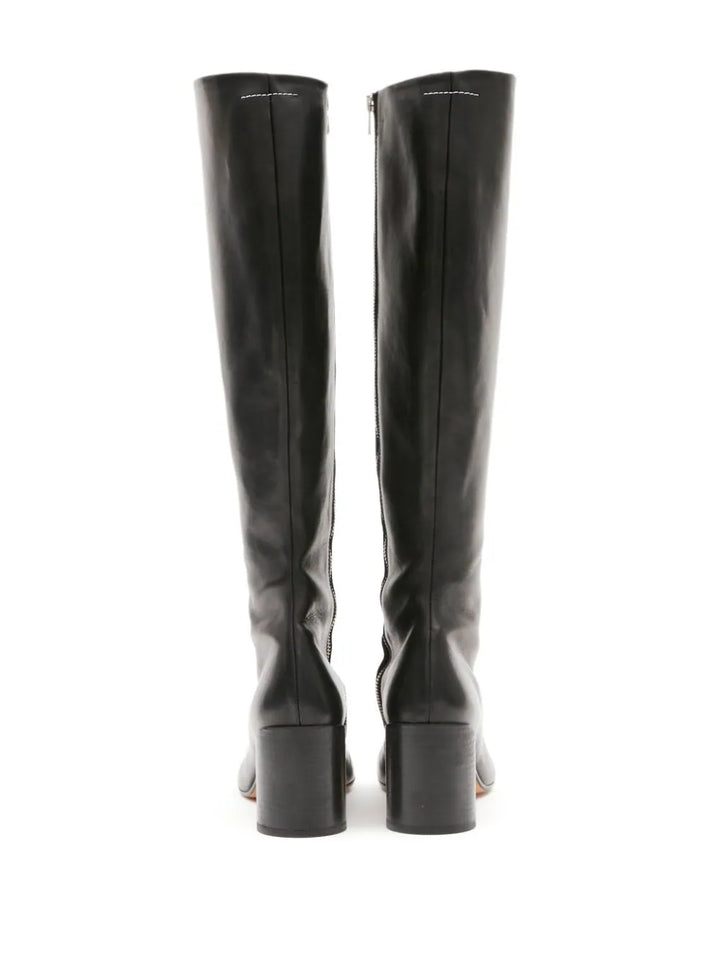 Leather knee-high boots