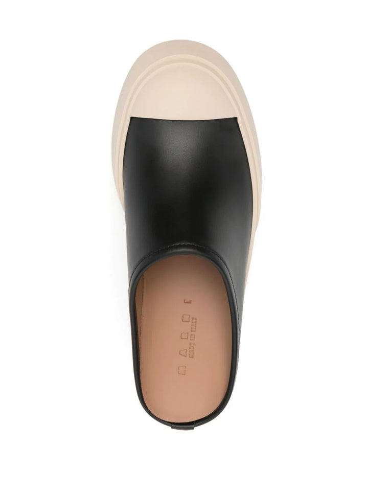 Mary Jane leather mules