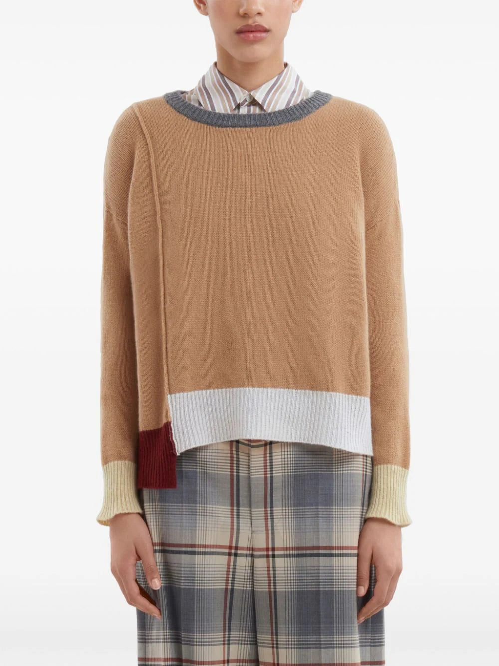 Sweater with color-block design