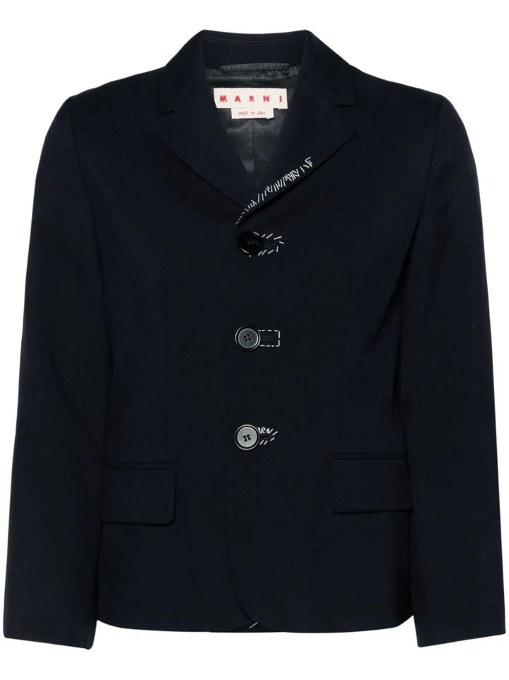 Single-breasted blazer with embroidery