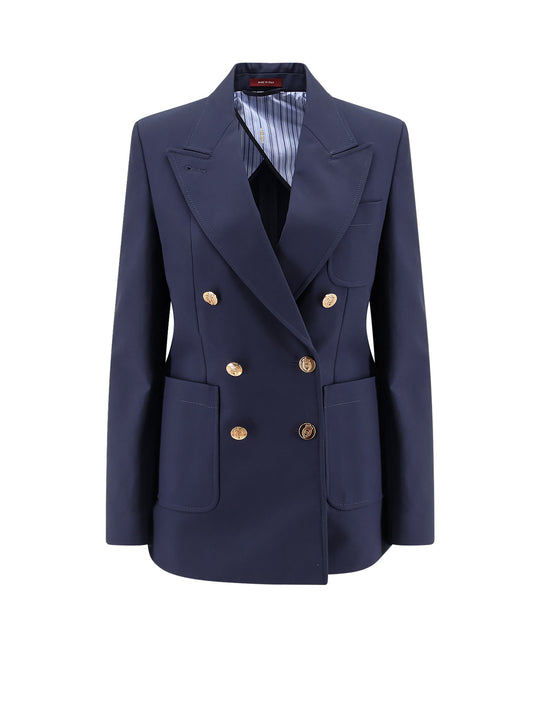 Cotton Blazer With Iconic Gucci Crest Buttons