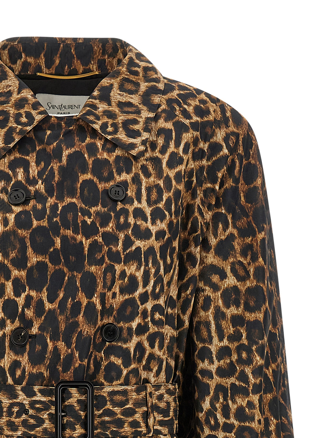 Saint Laurent Double-Breasted Trench Coat Coats and Trench Coats - Brown | 8ca67736efccef10a14dbd731759762be6578e03