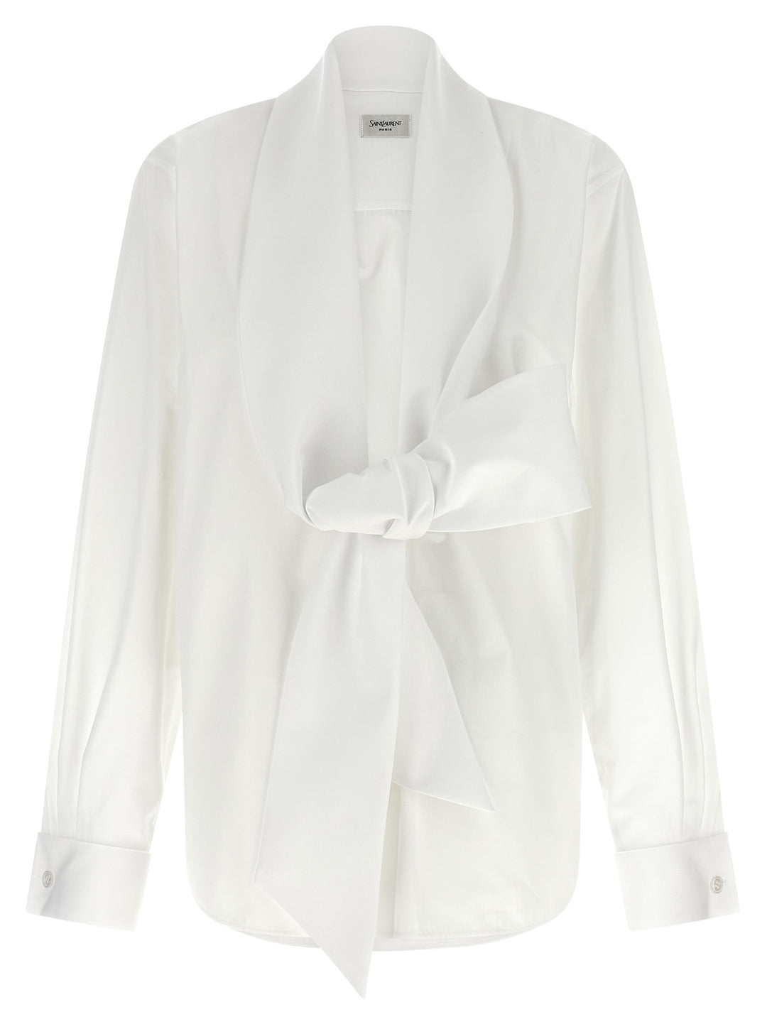 Saint Laurent Lavallière Collar Shirt Shirt and Blouse - White | 70109b2a59ea4c1437318832010ef0ee4d8862f7