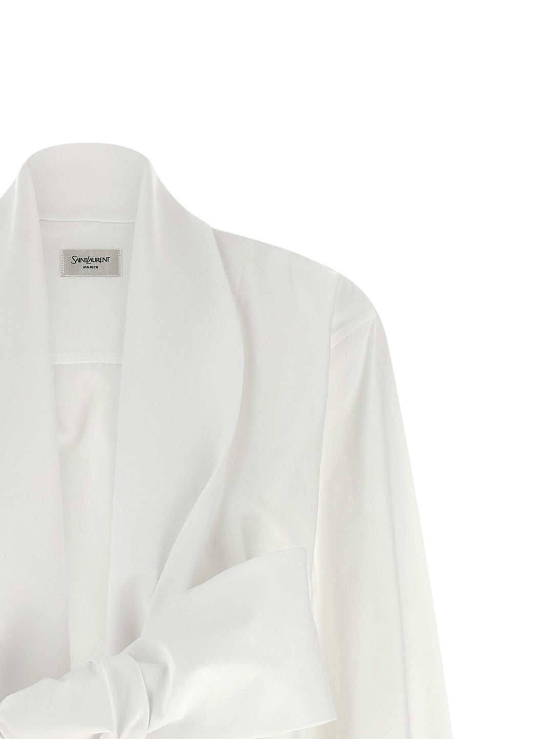 Saint Laurent Lavallière Collar Shirt Shirt and Blouse - White | 60b0be7ec00c3ae9b9f885ff30710bcebfb5bb83