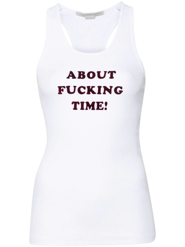 About f* time tank top white/burgundy