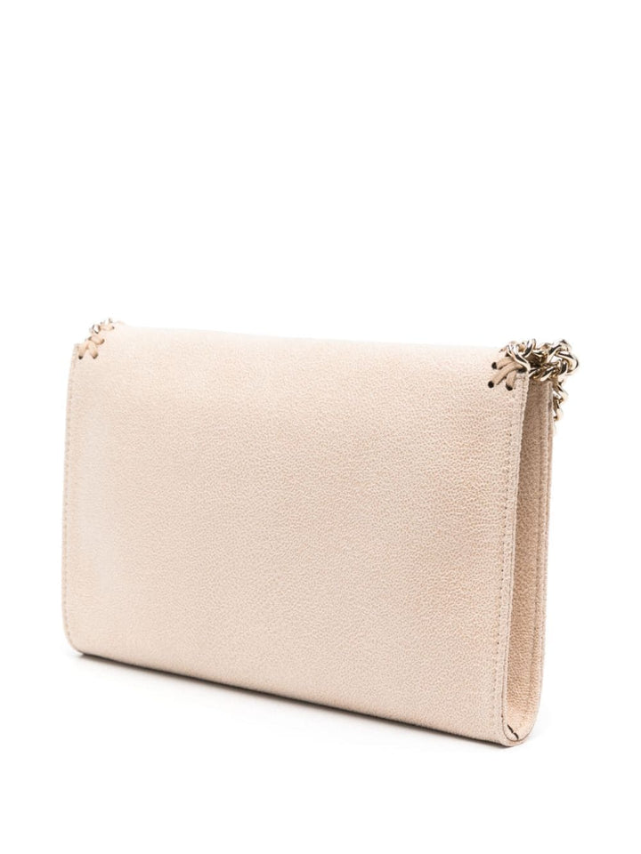 Mini crossbody eco shaggy deer w/light gold color chain beige