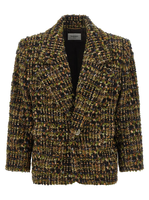Bouclé Tweed Blazer Blazers Multicolor