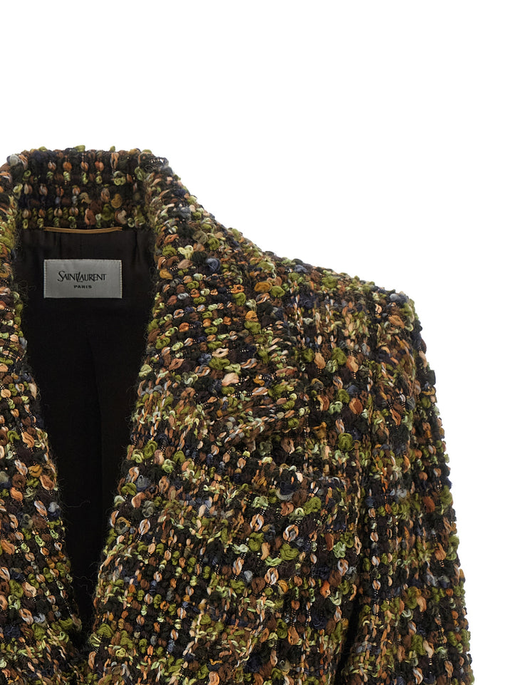 Saint Laurent Bouclé Tweed Blazer BlazerS - Multicolor | f65227b913136bf1a7b4a2a5417b9438ebf3076e