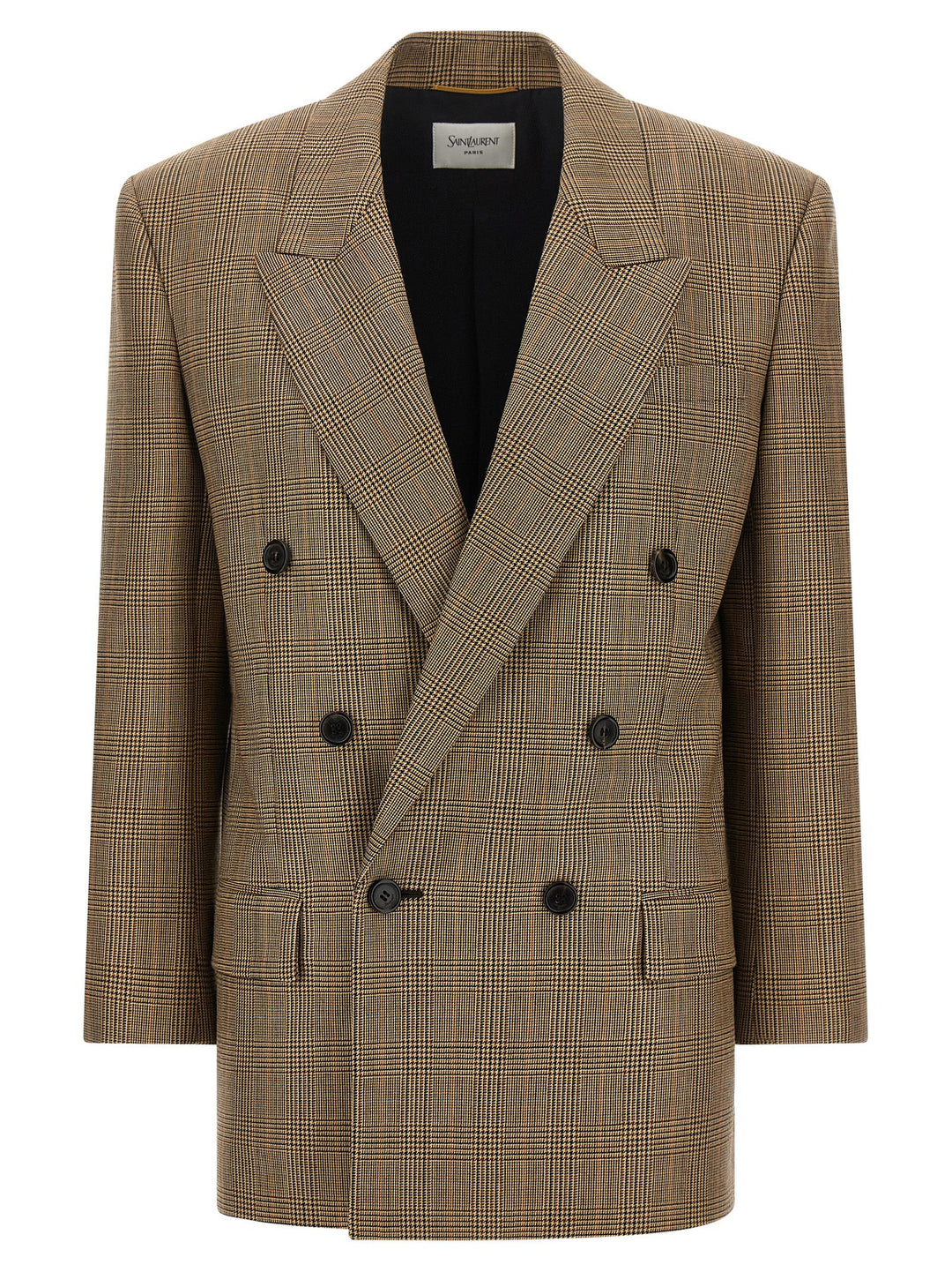Saint Laurent Prince Of Wales Houndstooth Blazer BlazerS - Brown | 336d6a1e9be0cf9bde04d69ee80dfe648a1f12d4