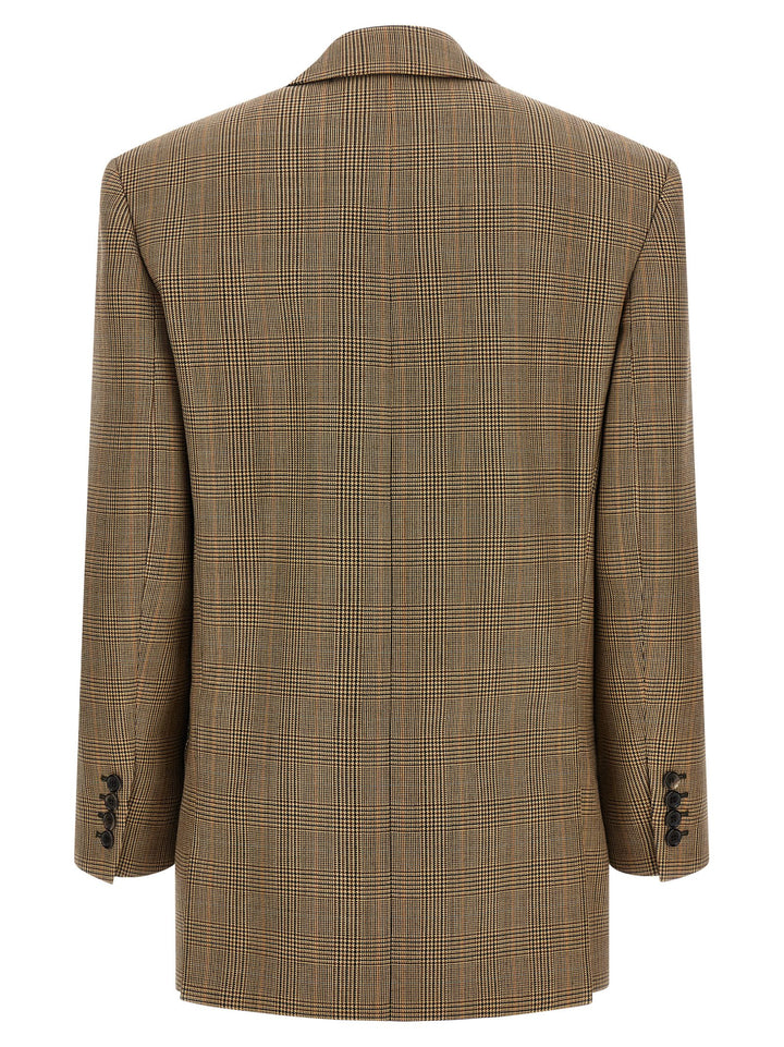 Saint Laurent Prince Of Wales Houndstooth Blazer BlazerS - Brown | 0846a3690bf70cae96d261562a9a987ab167f868