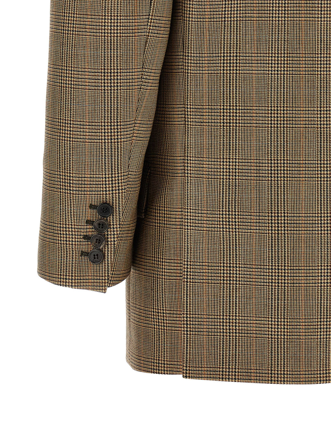 Saint Laurent Prince Of Wales Houndstooth Blazer BlazerS - Brown | 802cbbfa113ed7c2603781fd033de563e581d8c1