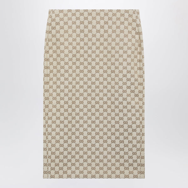 Midi Skirt In New Sand Gg Cotton