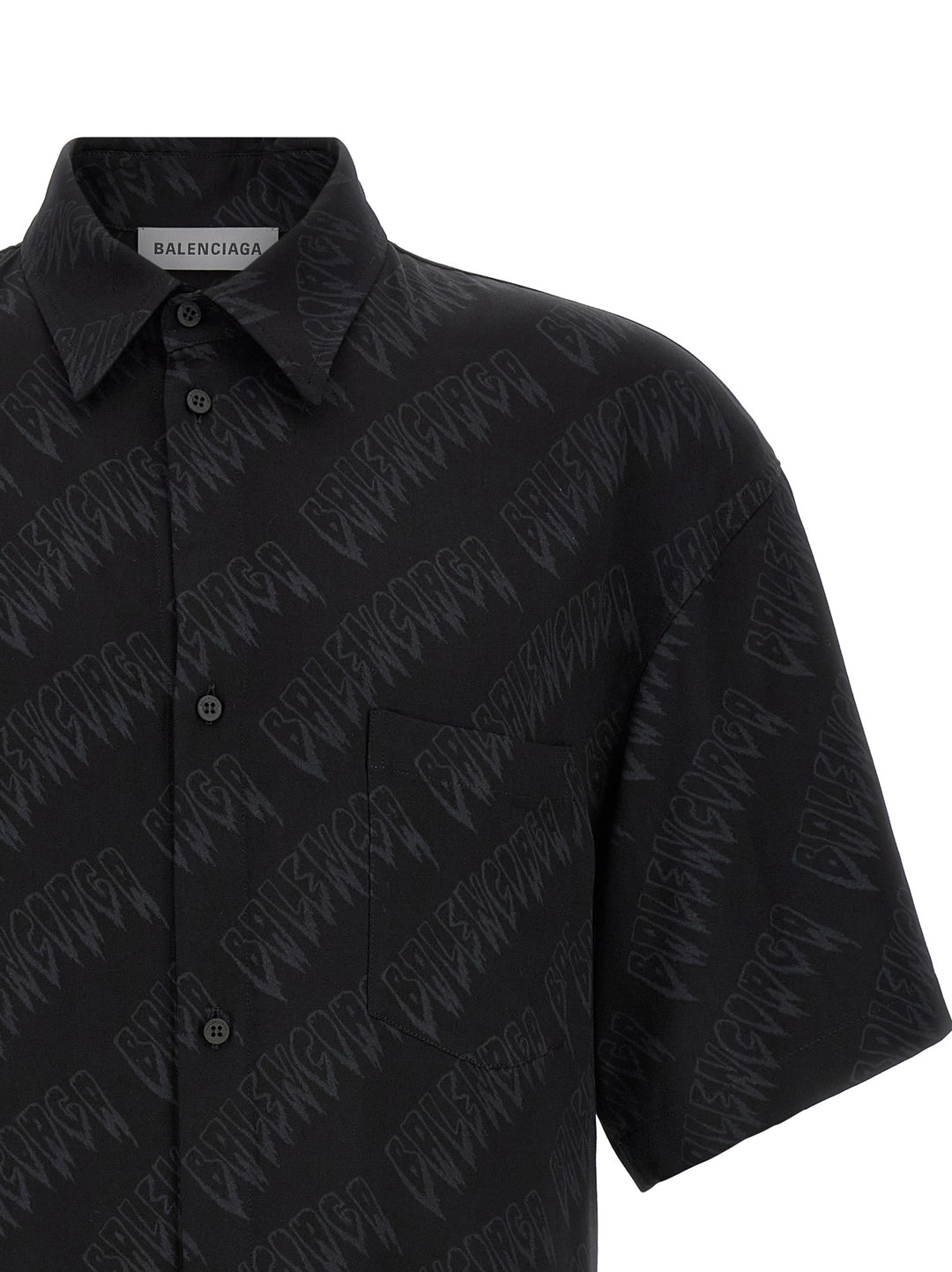 Balenciaga Logo Shirt Shirt and Blouse - Black | c65a8233c0594e366a8fe52f60c2568aeba30787