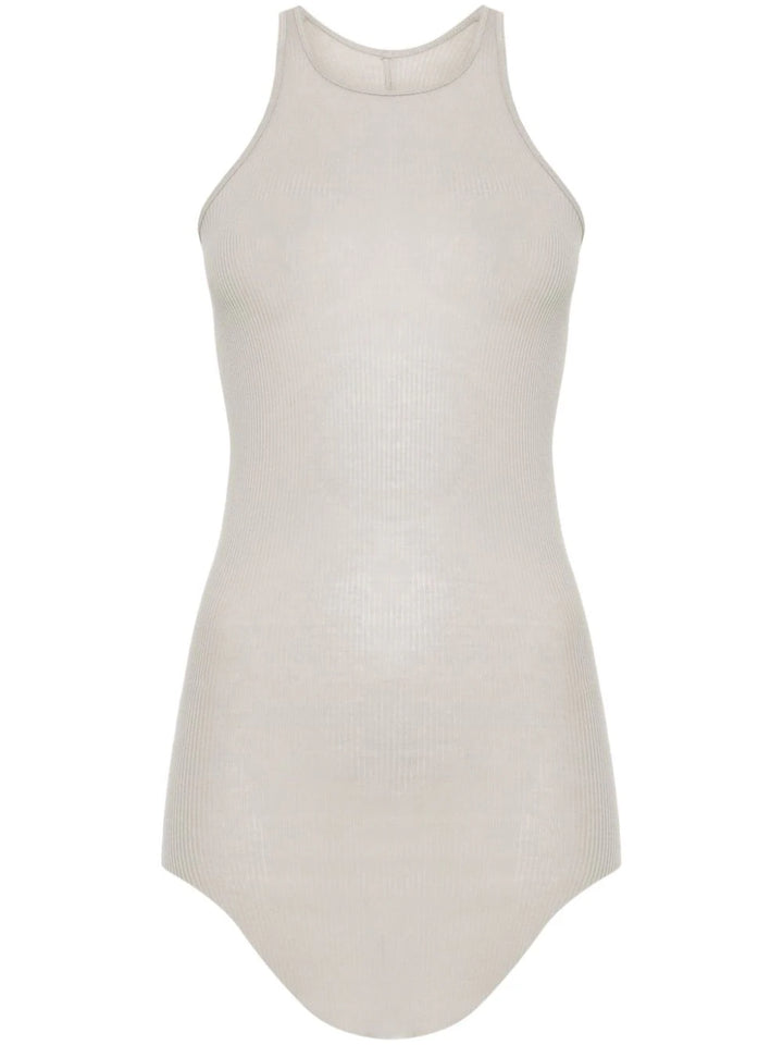 Ribbed tank top with Olympic neckline