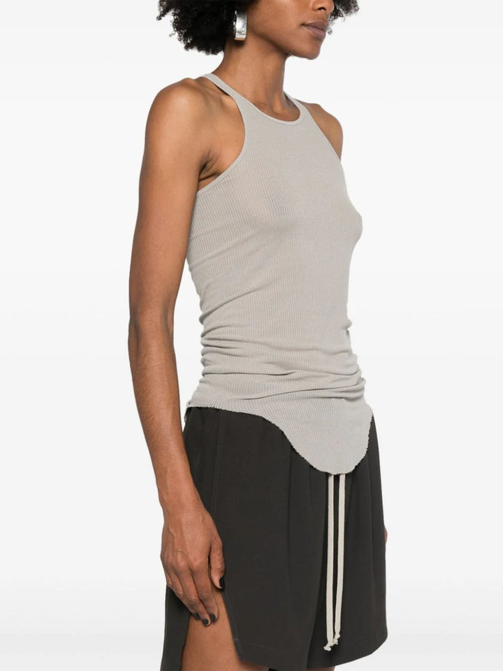 Ribbed tank top with Olympic neckline