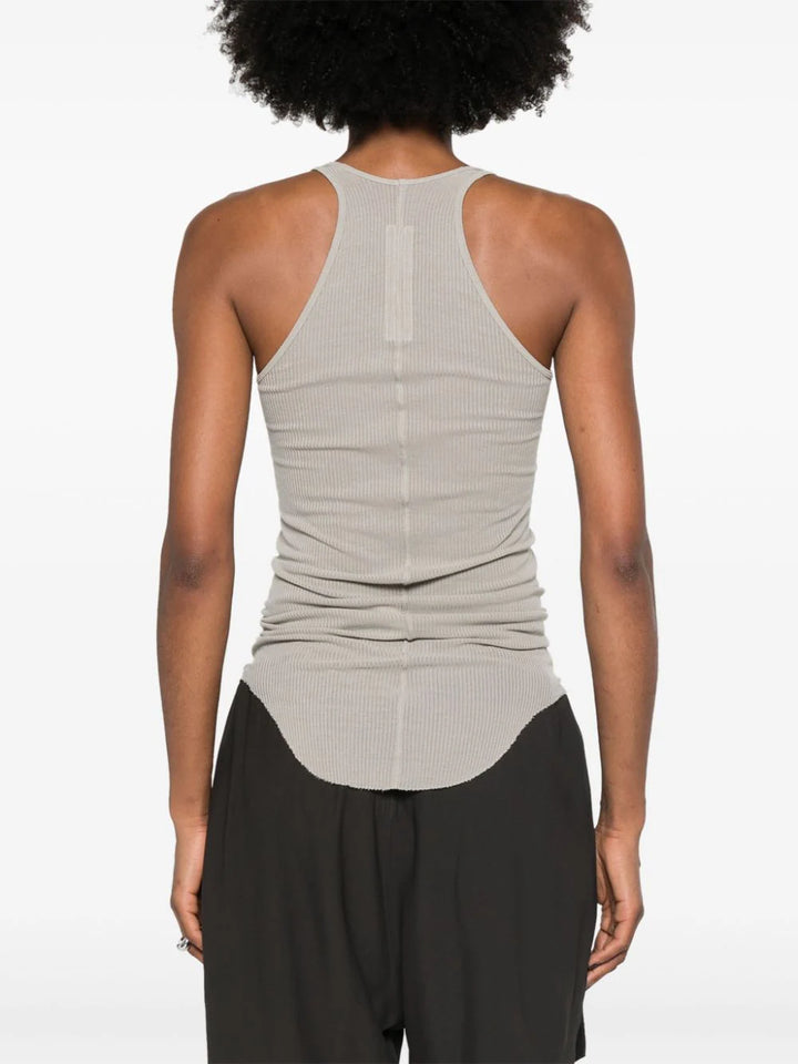 Ribbed tank top with Olympic neckline