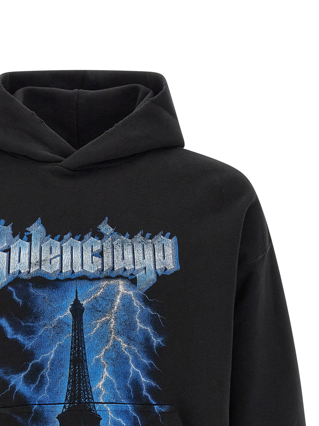 Balenciaga Paris Thunderstorm Sweatshirt - Black | 7c9fb9e66956a981230bcb719ea1a70eb30ba402