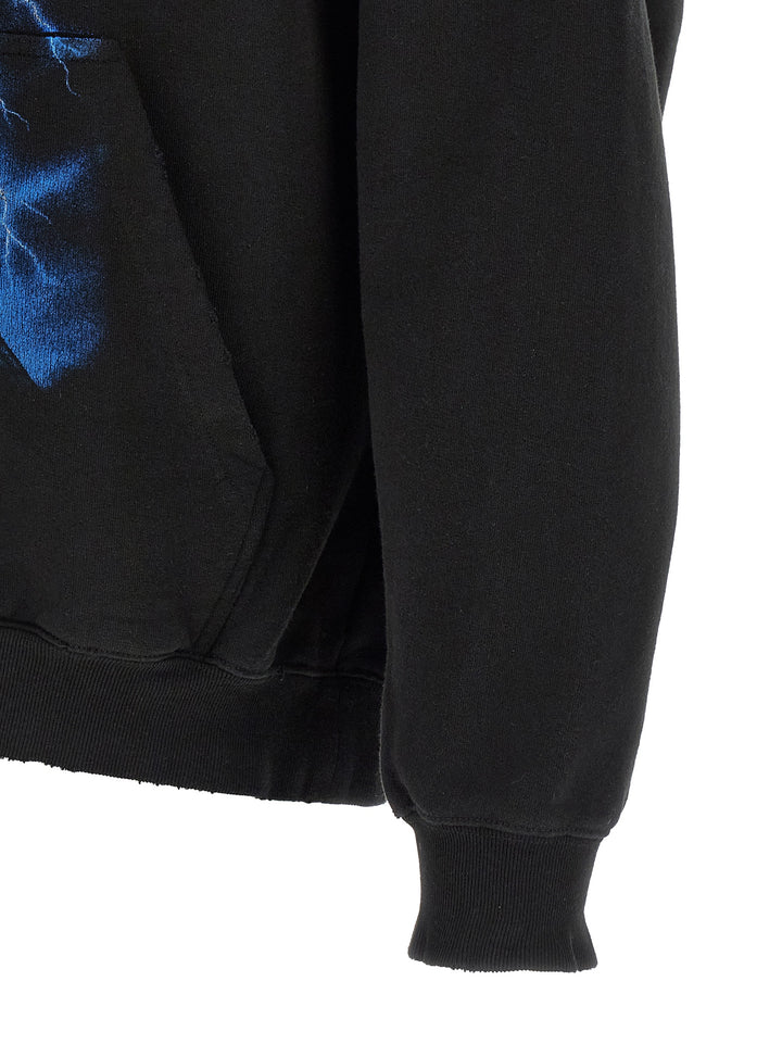 Balenciaga Paris Thunderstorm Sweatshirt - Black | 60678b841f3fc733a7d6ed3556ae7098ad8db992