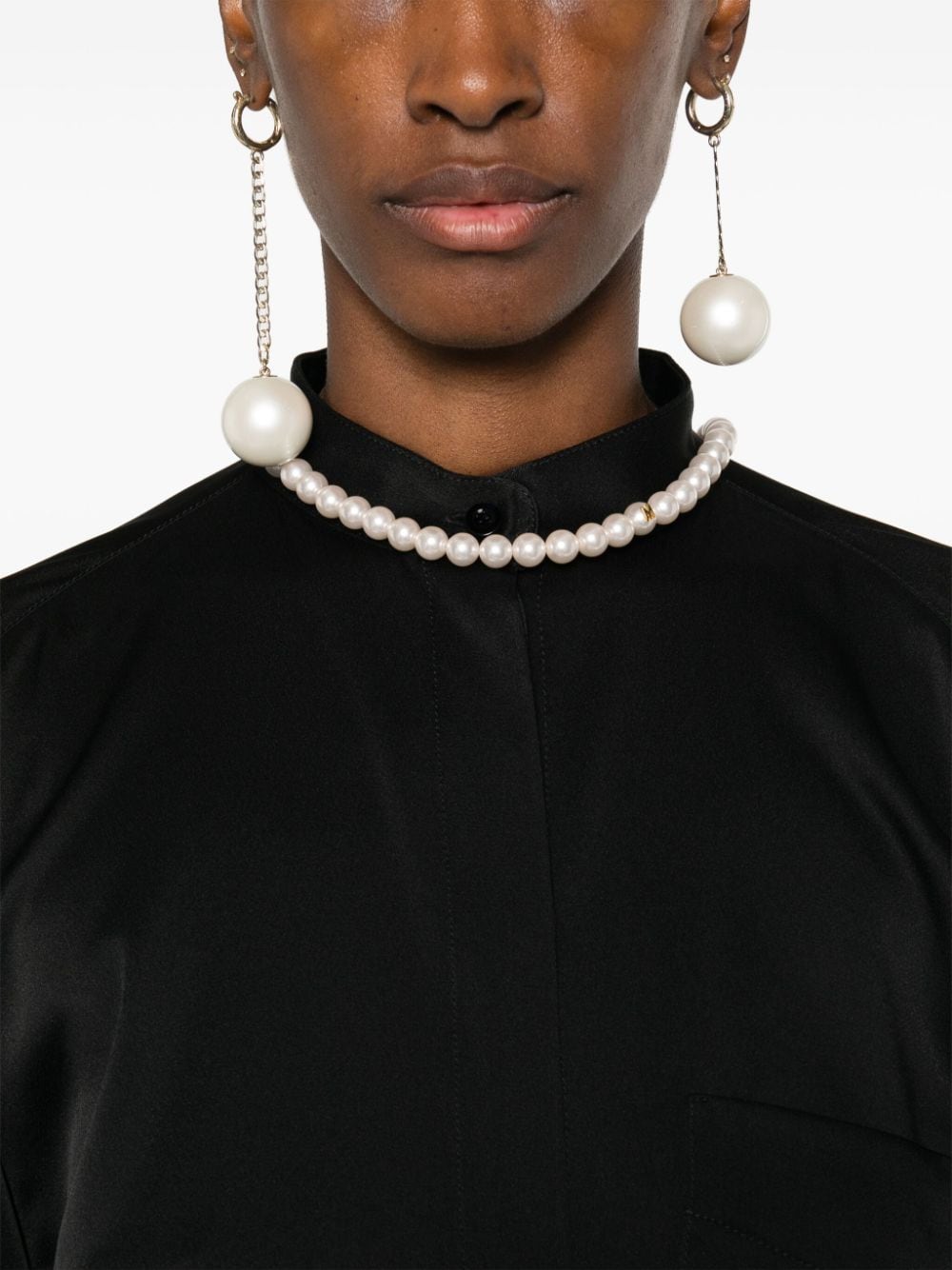 Shirtdress with fake pearls