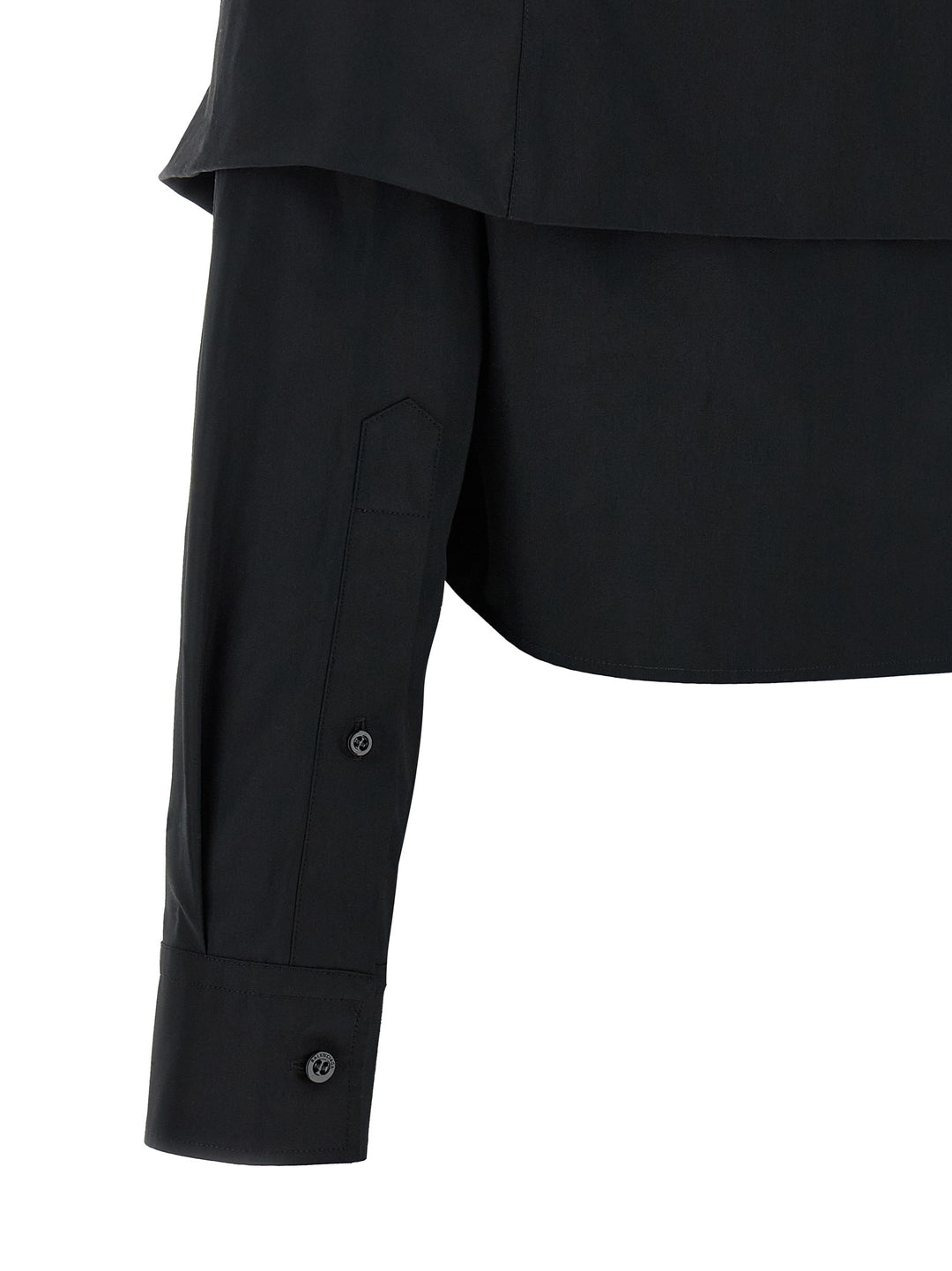 Balenciaga Crop Shirt Off The Shoulder Shirt and Blouse - Black | a0495347088efc19ae5356782308a7f883e50e03