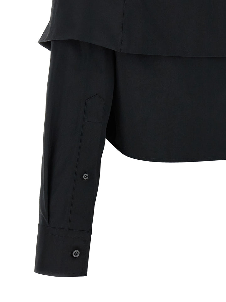 Balenciaga Crop Shirt Off The Shoulder Shirt and Blouse - Black | a0495347088efc19ae5356782308a7f883e50e03