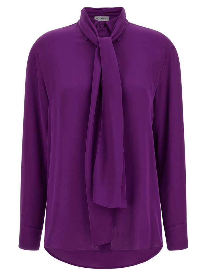 Balenciaga Shirt With Scarf Shirt and Blouse - Purple | 527c9a20f2200d80c891ecbf2f63945894575953