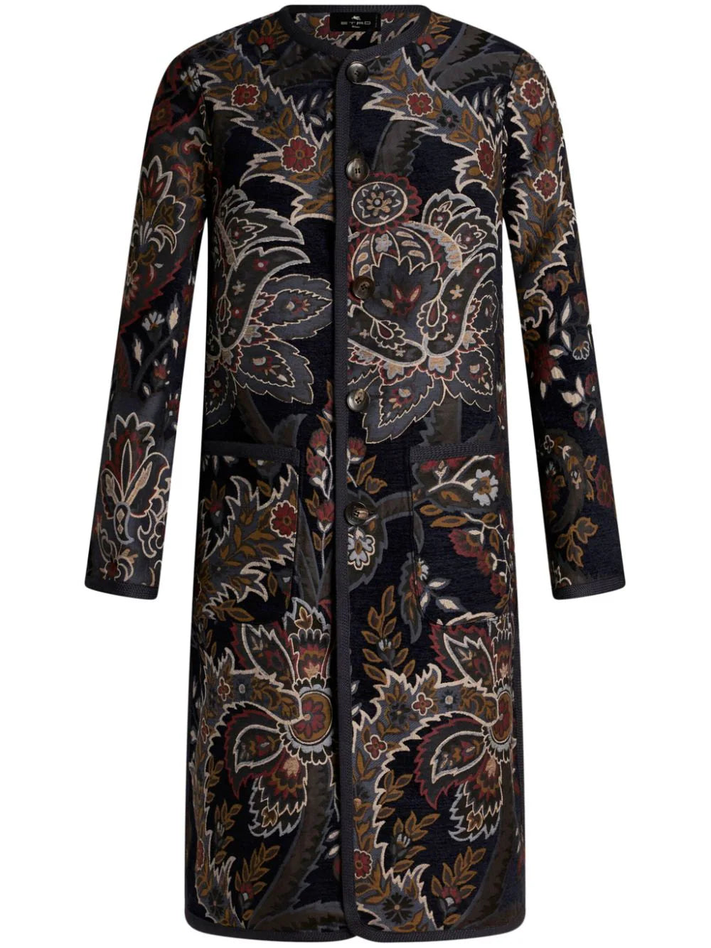 Reversible coat with paisley print