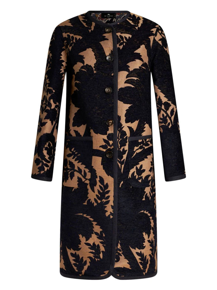 Reversible coat with paisley print