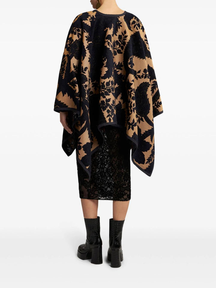 Reversible cape with paisley print